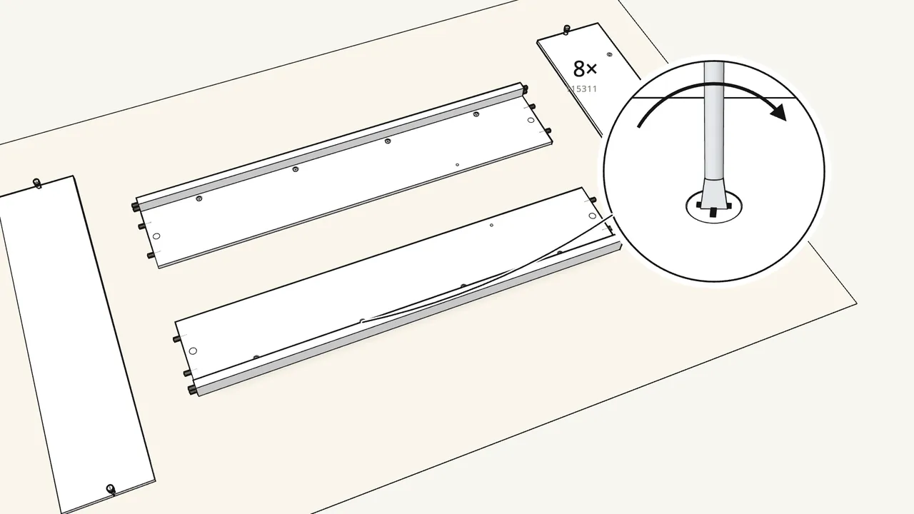 Step 4: Fit a rail onto the top edge of each side panel. — IKEA MALM assembly