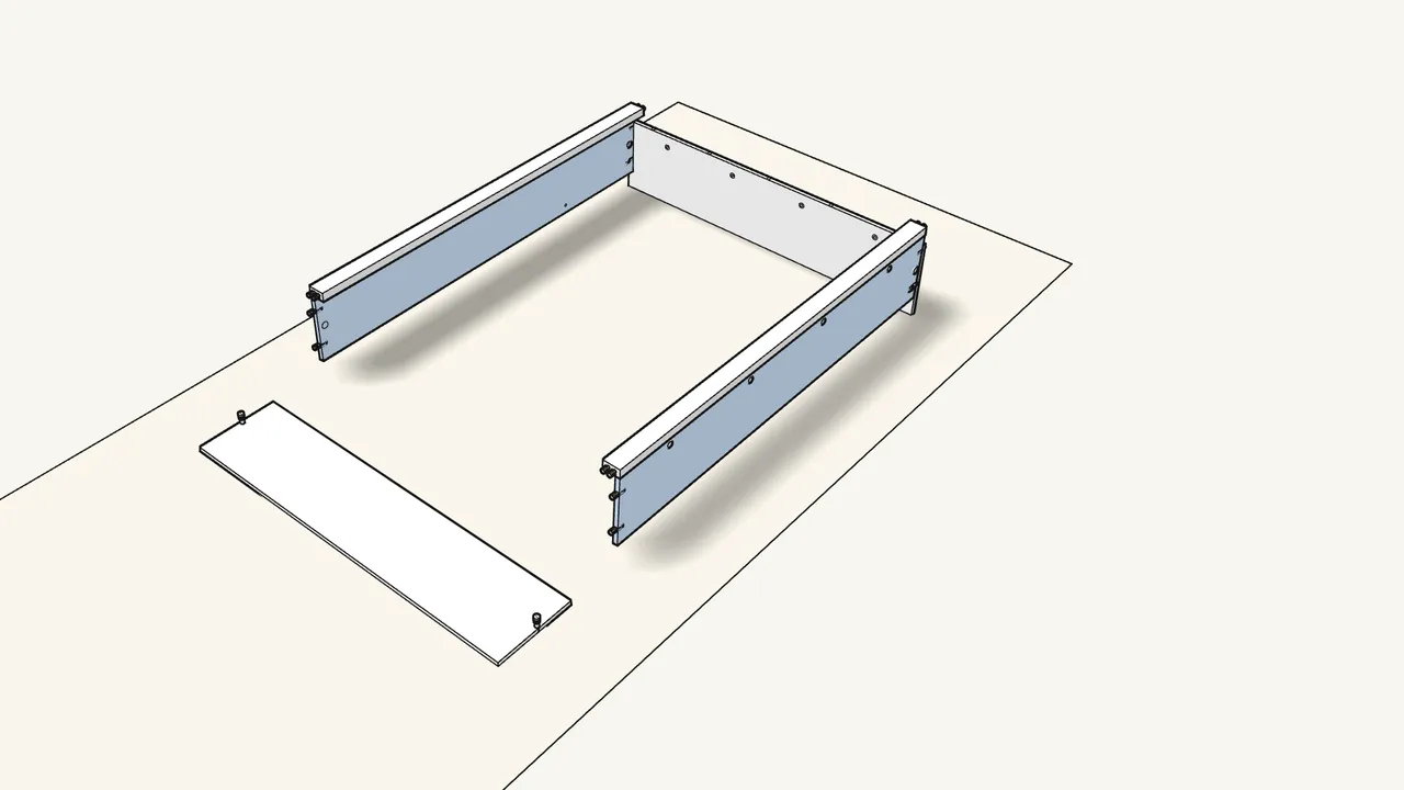 Step 5: Stand the head panel up and join both side panels to it. — IKEA MALM assembly