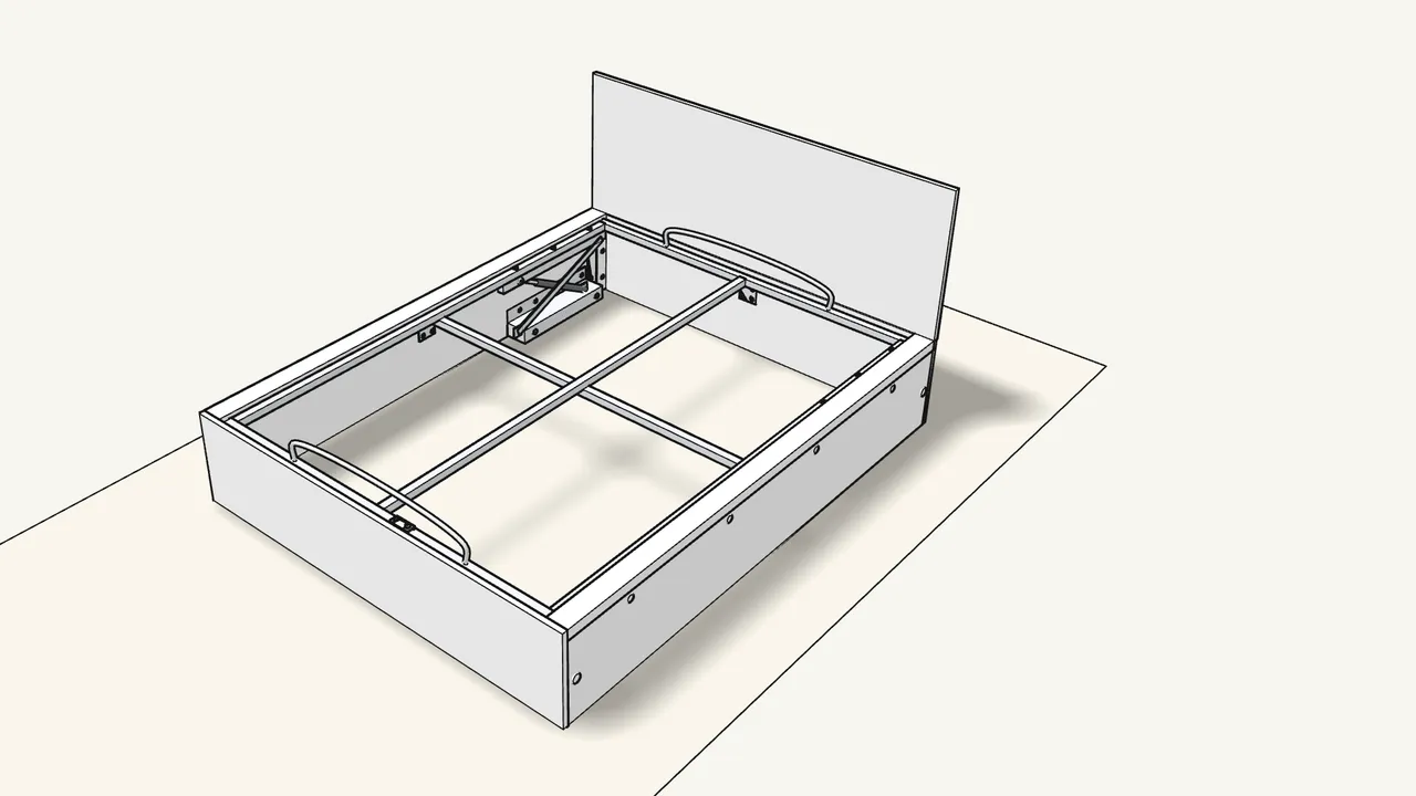 Step 21: With two people, lower the base again. — IKEA MALM assembly