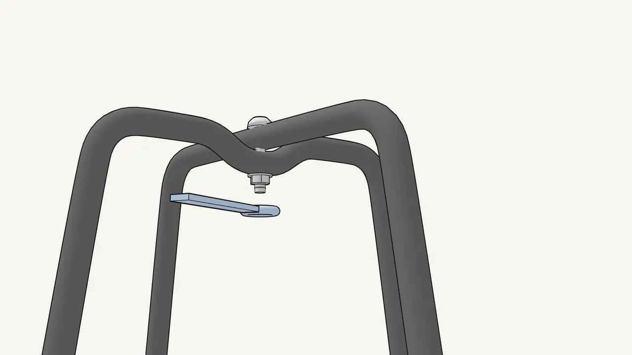 Step 2: Screw on the nut (104875) from below with the spanner. — IKEA MARIUS assembly