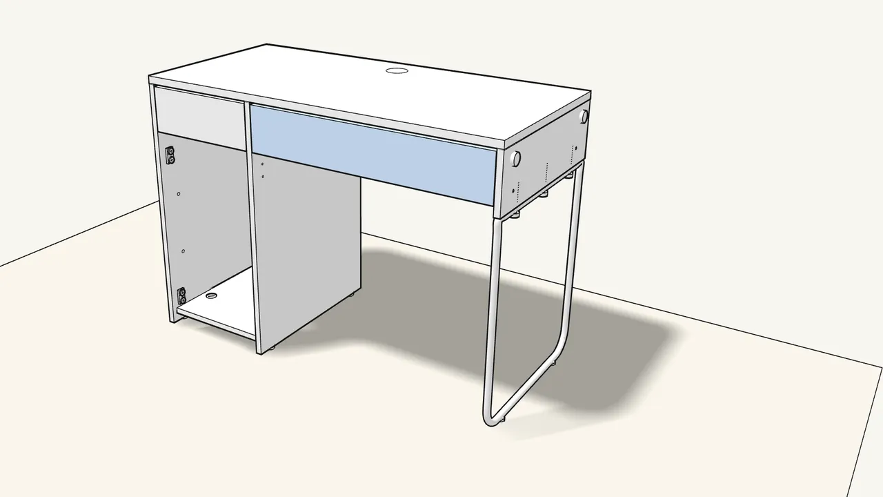 Step 23: Slide both drawers onto their runners. — IKEA MICKE assembly