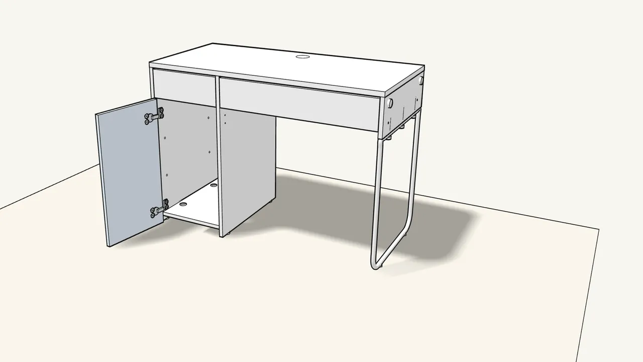 Step 25: Clip the door onto the hinge plates. — IKEA MICKE assembly