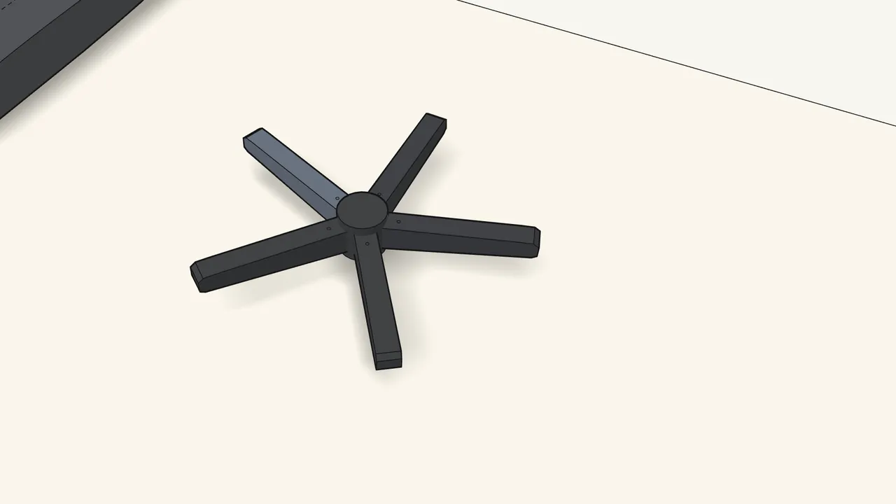 Step 2: Slide the 5 legs into the centre hub. — IKEA MILLBERGET assembly
