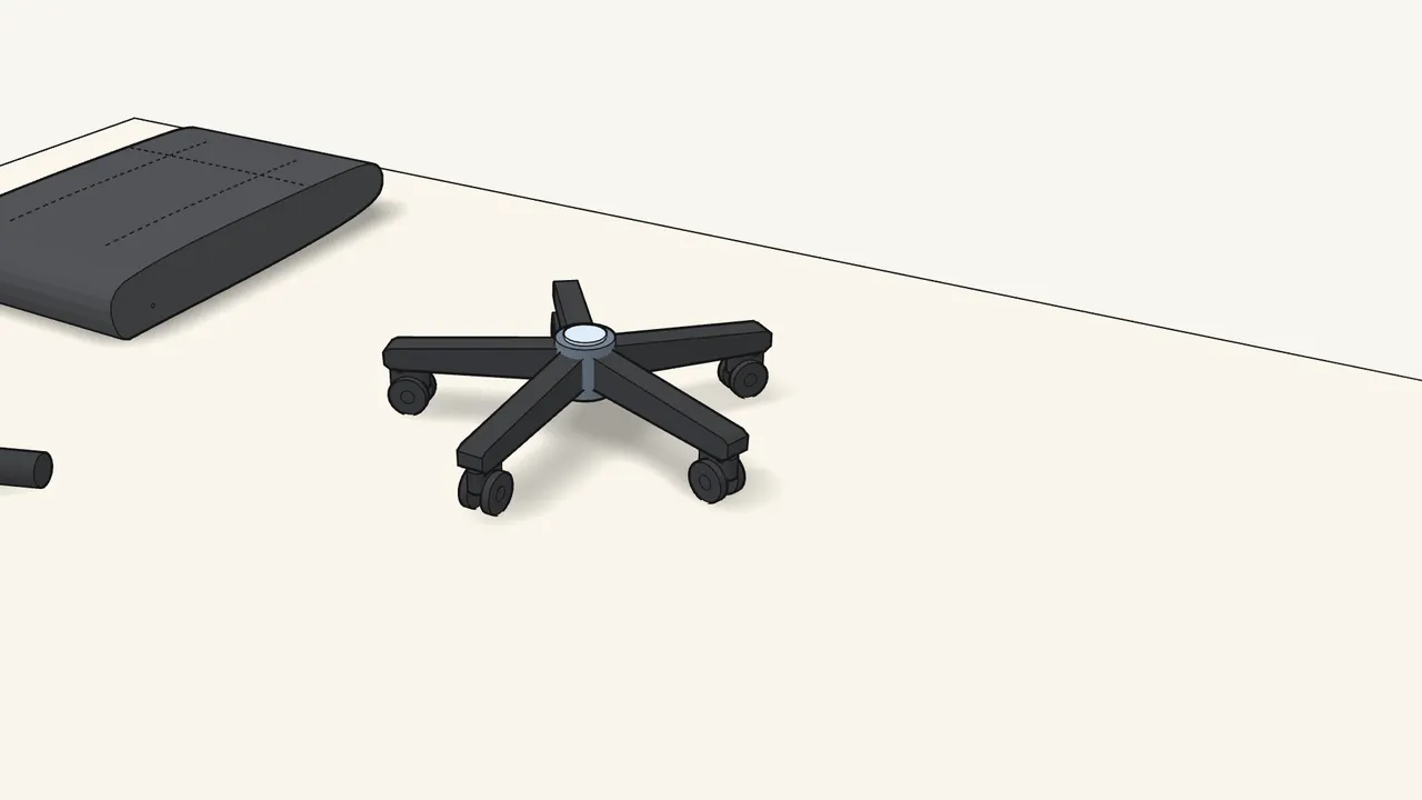 Step 5: Turn the base over onto its casters. — IKEA MILLBERGET assembly