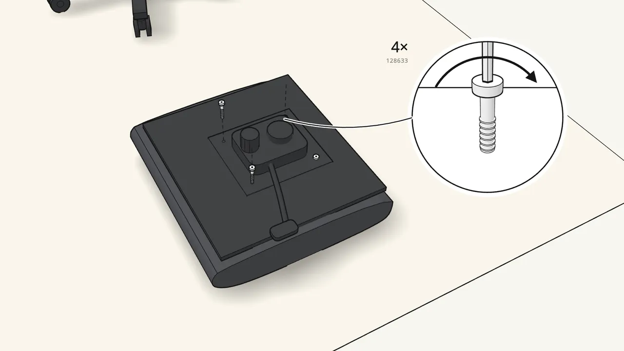 Step 7: Lay the seat upside down and fit the mechanism. — IKEA MILLBERGET assembly