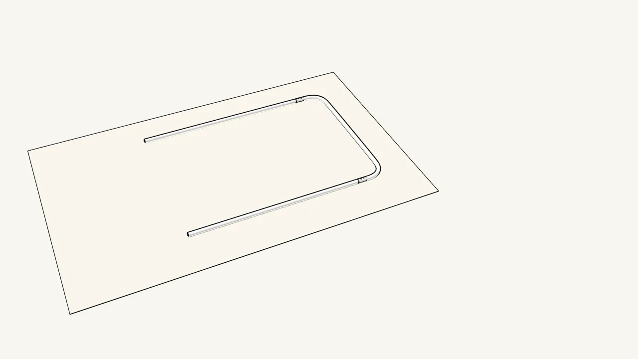Step 1: Push both tubes into the top frame until the buttons click. — IKEA MULIG assembly