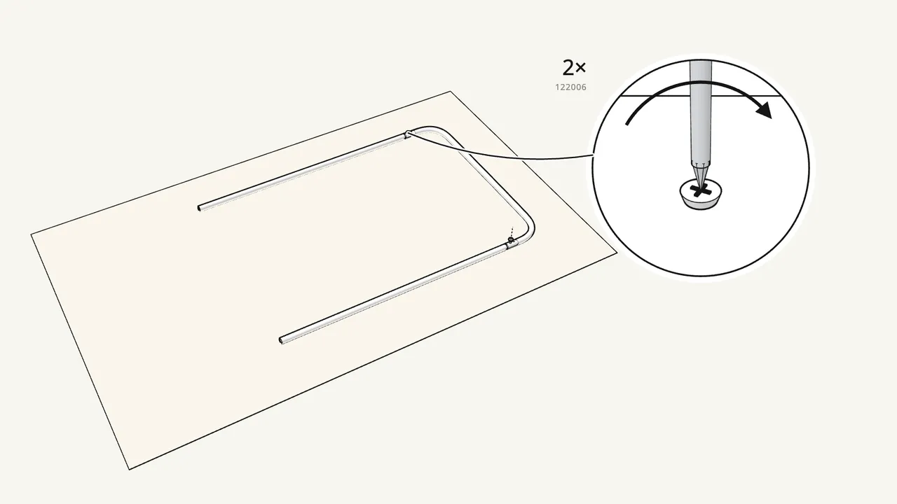 Step 2: Fix each joint with a screw (122006). — IKEA MULIG assembly