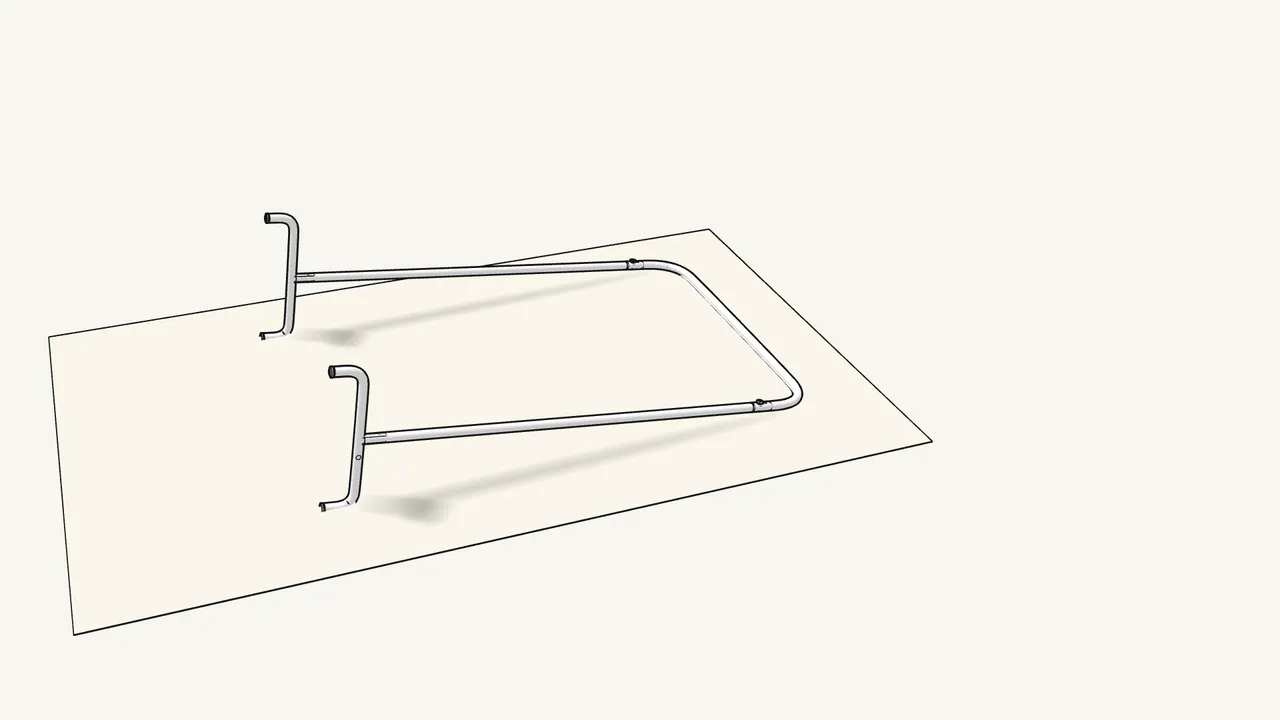Step 3: Push a foot onto the end of each tube until it clicks. — IKEA MULIG assembly