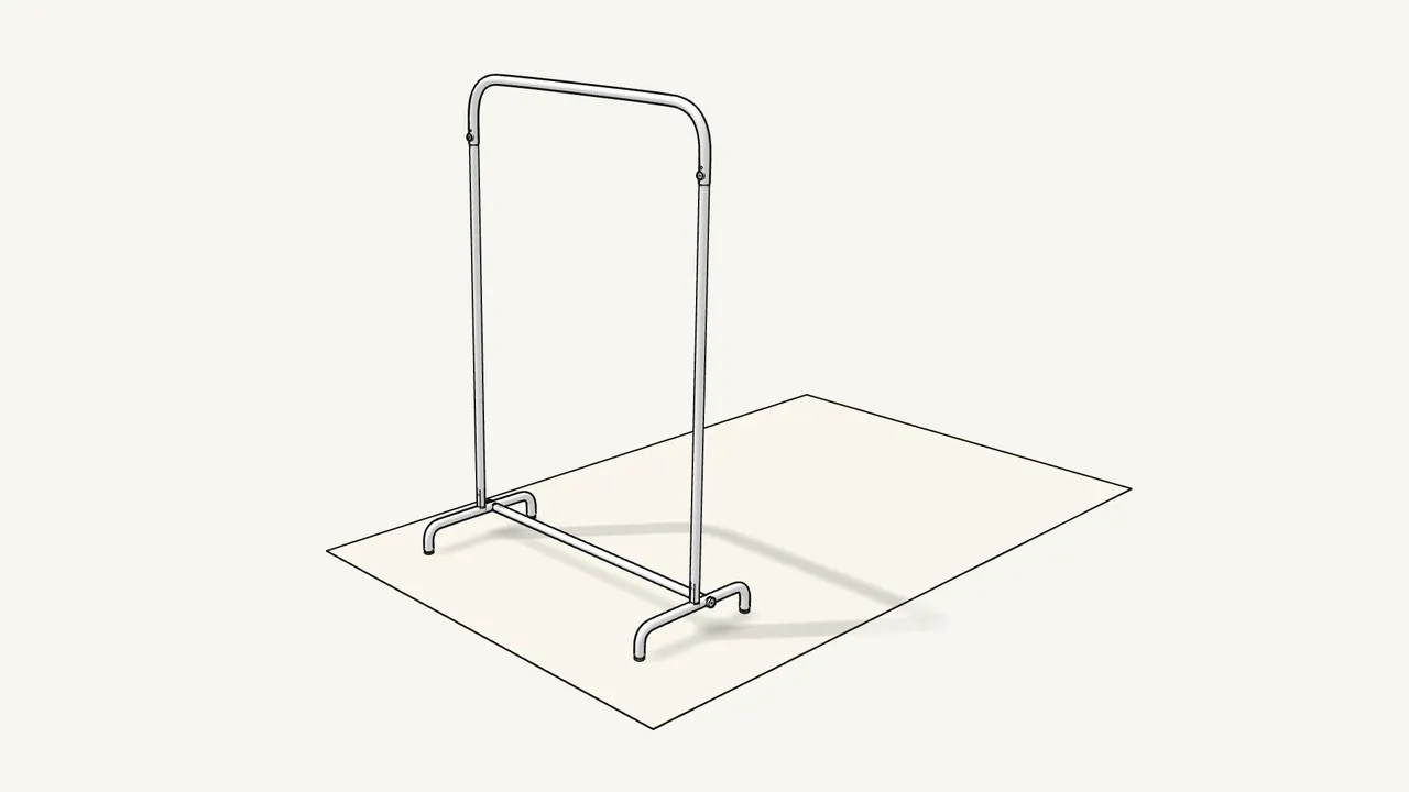 Step 5: Raise the rack carefully — it can tip over. — IKEA MULIG assembly