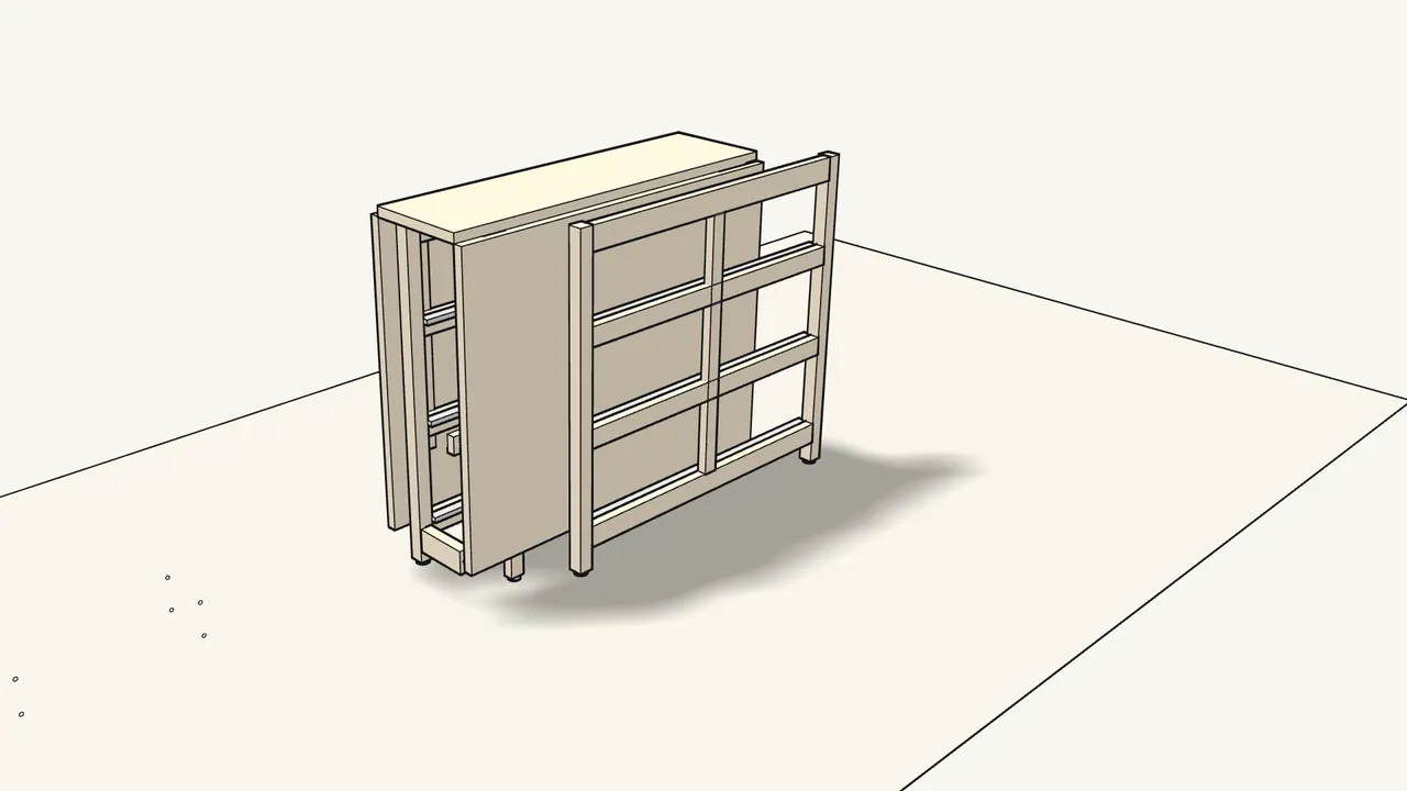 Step 10: Fold both leaves up, then turn the table over. — IKEA NORDEN assembly