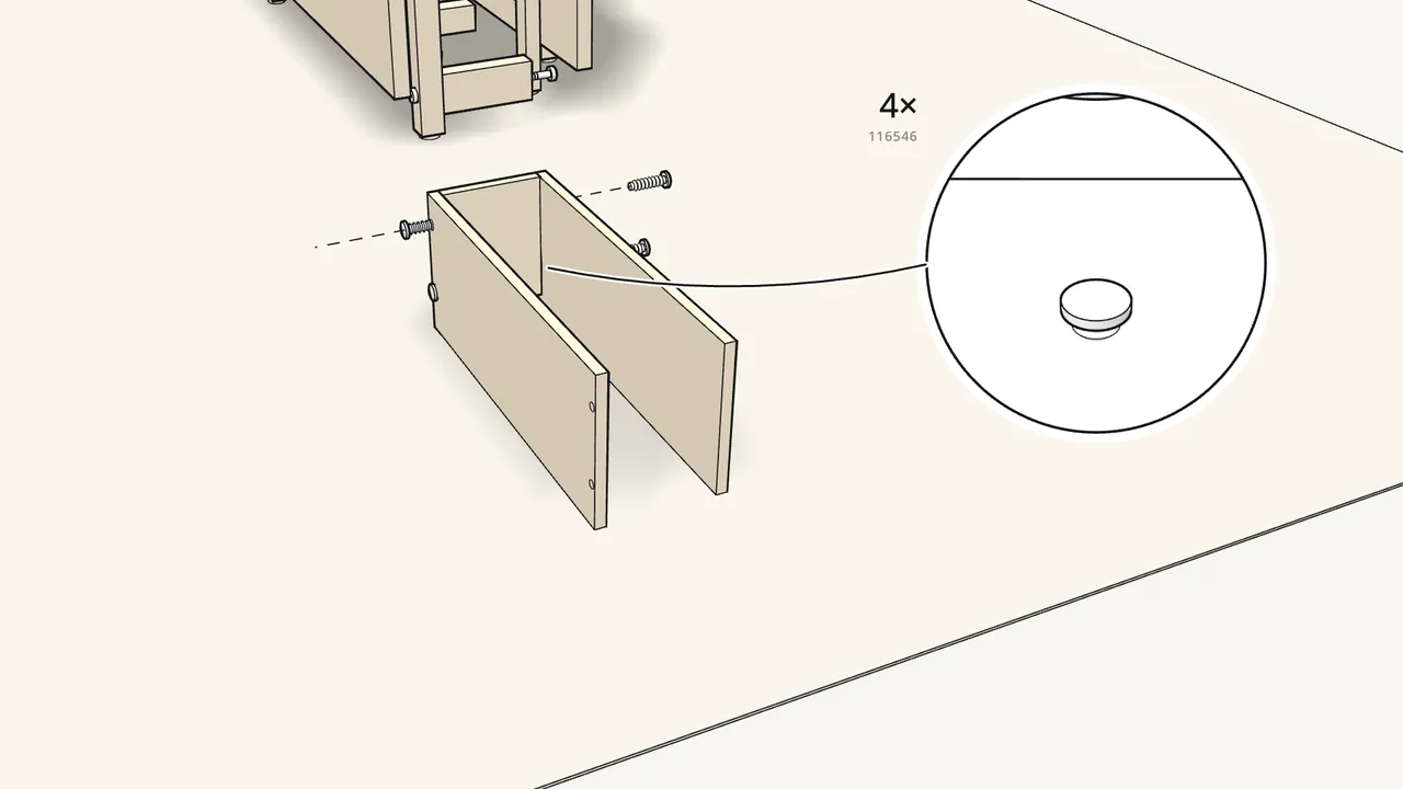 Step 11: Drawers: fit the back between the two sides. — IKEA NORDEN assembly