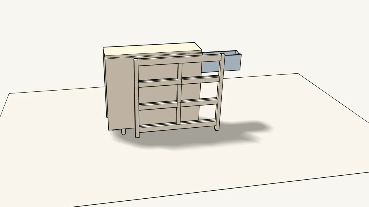 Step 14: Slide the drawers in — 3 from each side. — IKEA NORDEN assembly