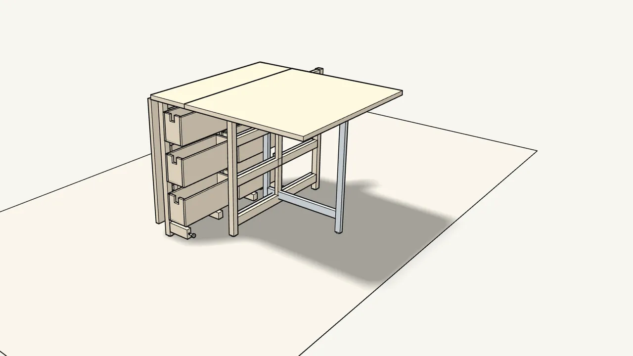 Step 15: Raise a leaf and swing the gate leg out under it. — IKEA NORDEN assembly