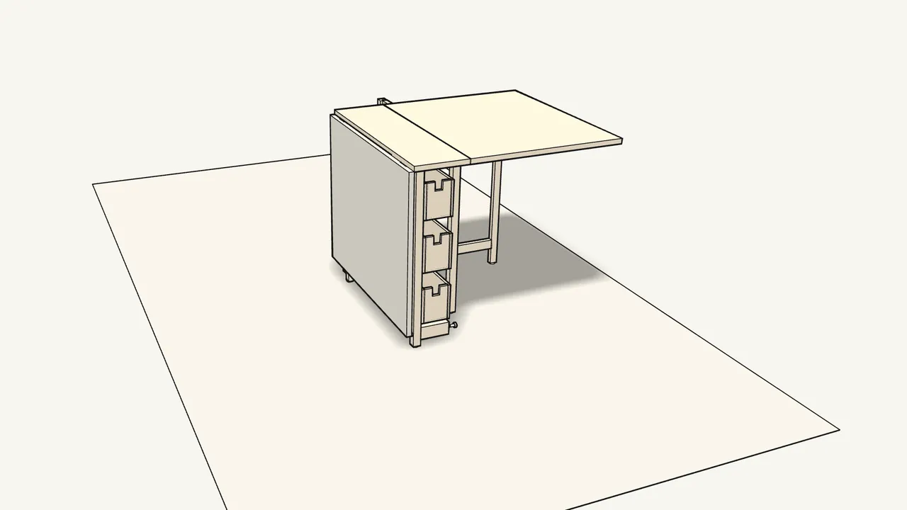 Step 17: Need less space? Fold a leaf down: 89 cm. — IKEA NORDEN assembly