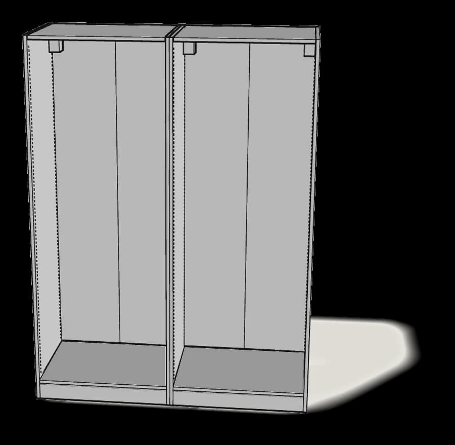 IKEA PAX Wardrobe Frames (2), assembled