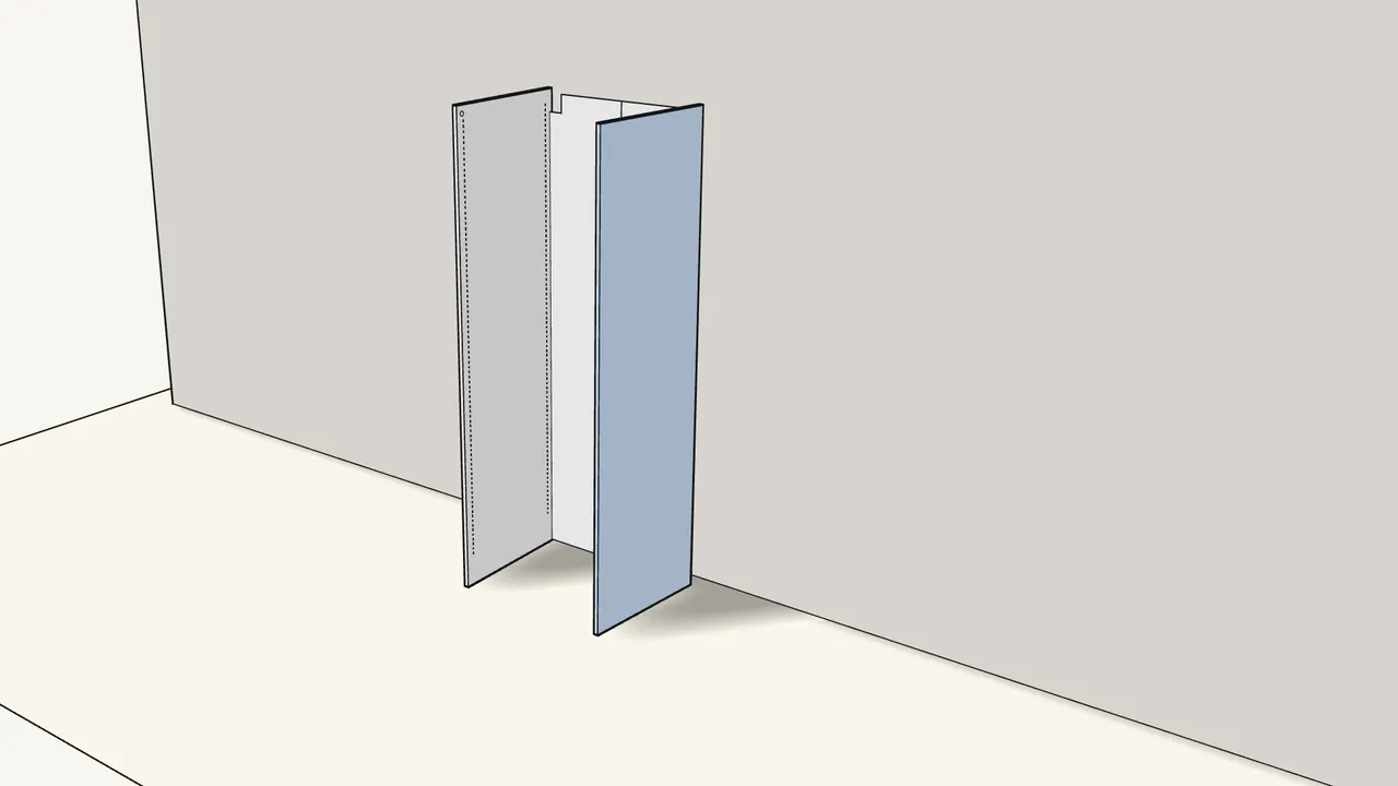 Step 8: Unfold the frame and swing both sides out. — IKEA PAX assembly