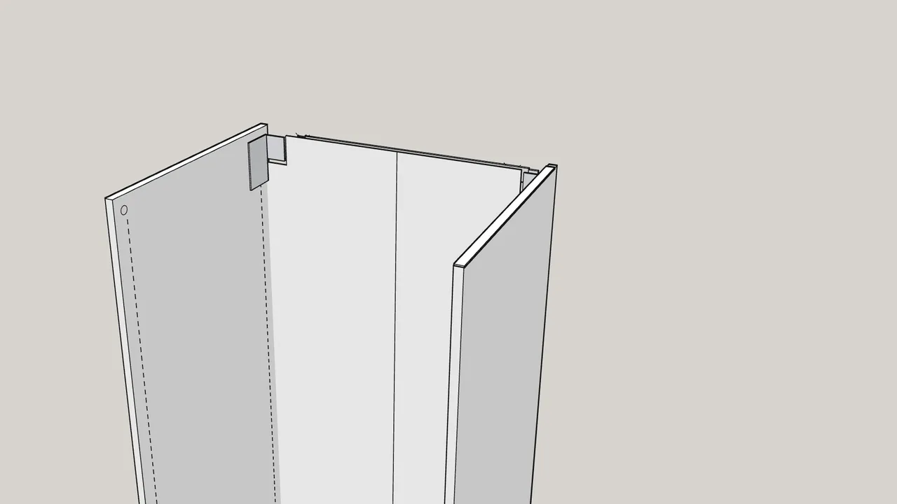 Step 16: Click the L and R wall fittings onto the top of the sides. — IKEA PAX assembly