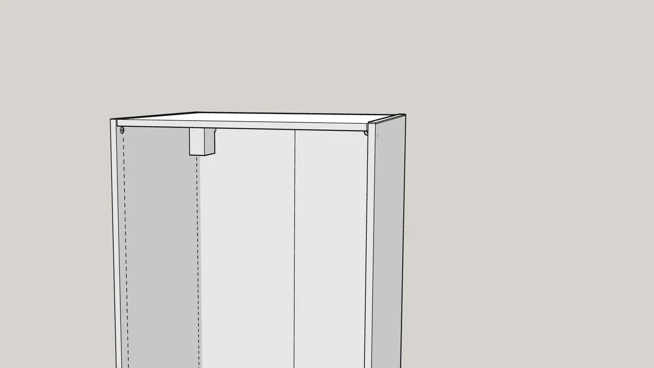 Step 23: Click the L and R covers over the wall fittings. — IKEA PAX assembly