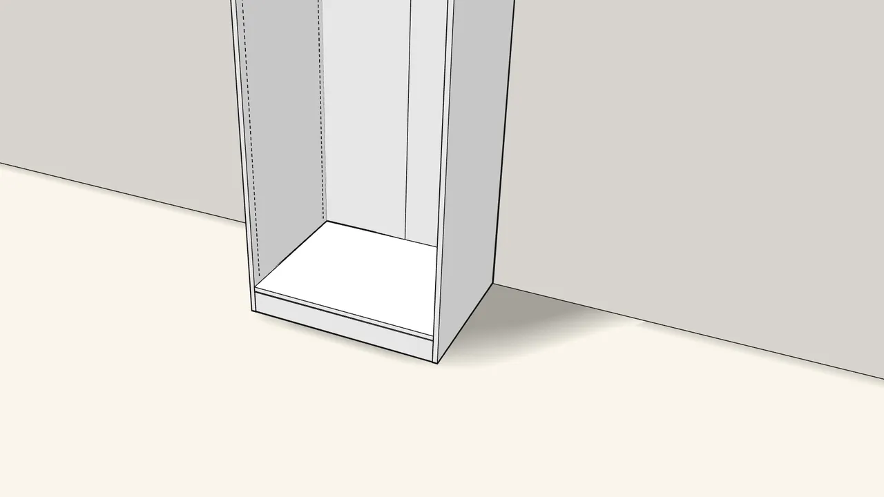 Step 24: Lay the bottom panel onto the plinth. — IKEA PAX assembly