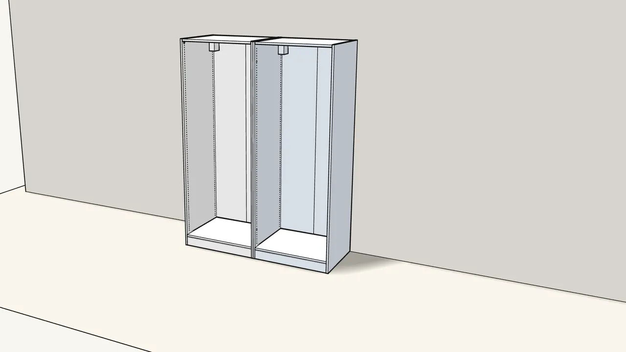 Step 25: Build the second frame the same way, right next to the first. — IKEA PAX assembly