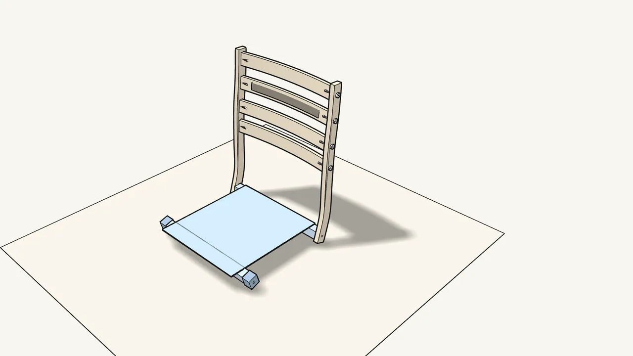 Step 5: Bring the seat to the lower ends of the back. — IKEA POÄNG assembly