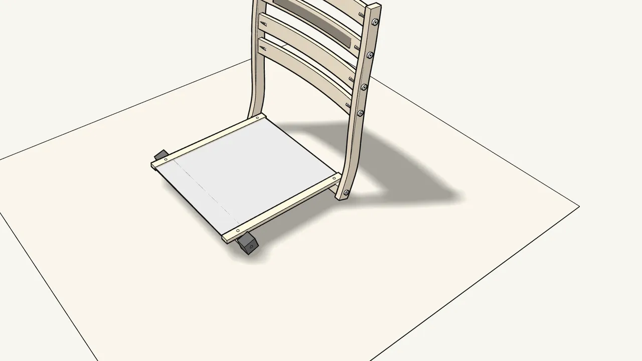 Step 7: Slide the 2 seat bars into the sleeves along the seat fabric. — IKEA POÄNG assembly