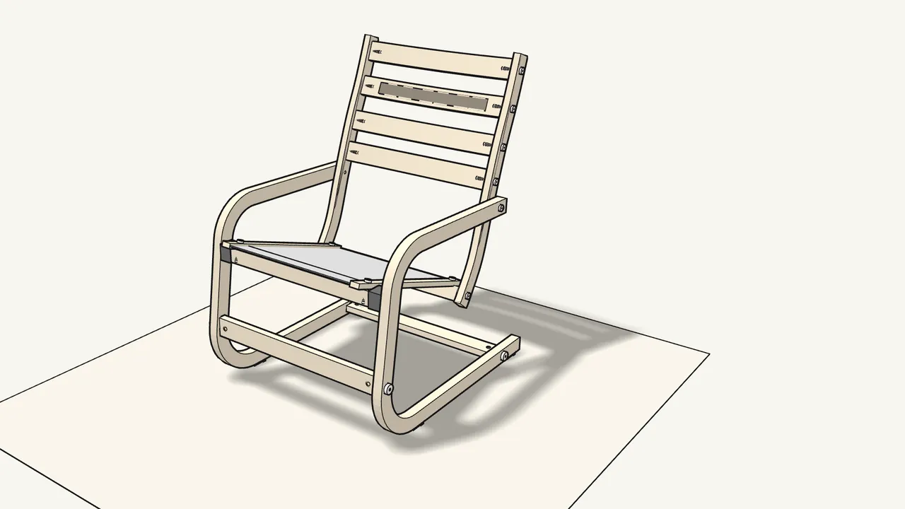 Step 17: Stand the chair upright. — IKEA POÄNG assembly
