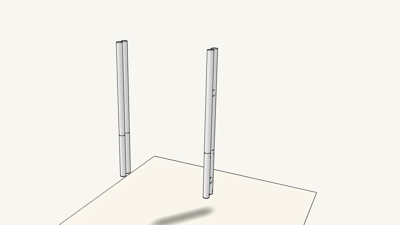 Step 1: Push the upper tubes into the lower tubes. — IKEA RÅSKOG assembly
