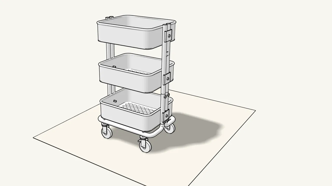 Step 11: Stand the cart upright. — IKEA RÅSKOG assembly