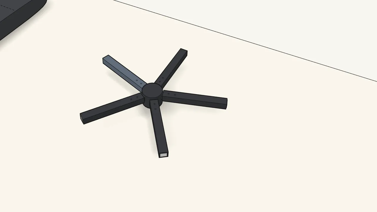 Step 2: Slide the 5 legs onto the hub. — IKEA RENBERGET assembly