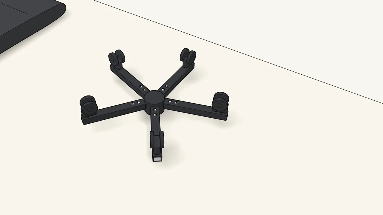 Step 4: Press the 5 casters into the ends of the legs. — IKEA RENBERGET assembly
