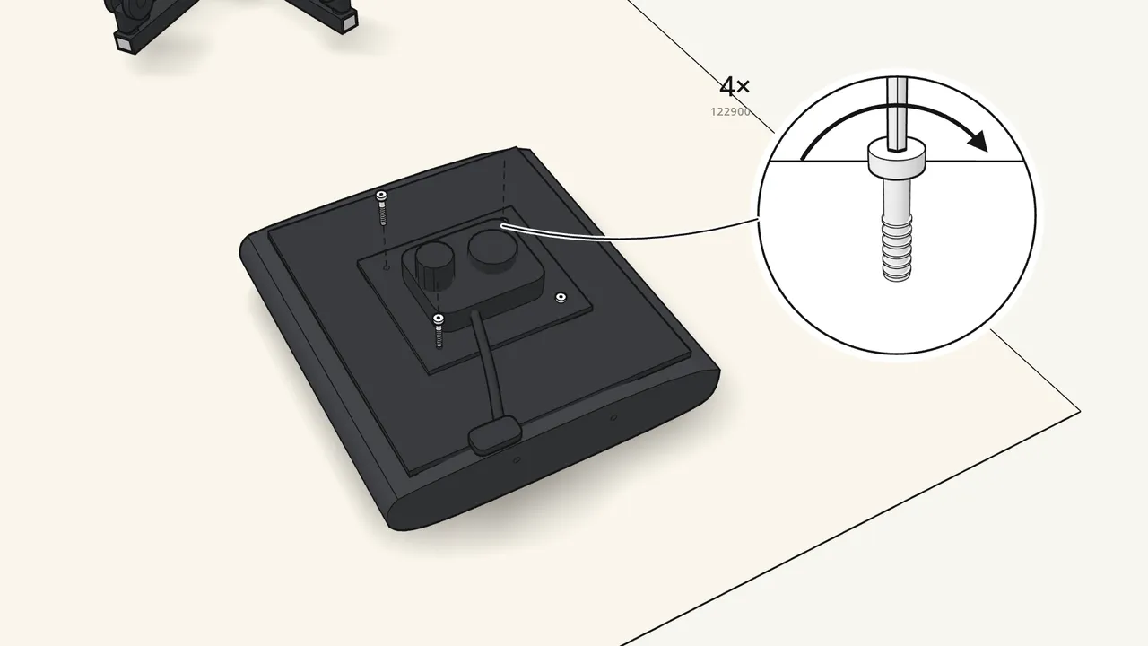 Step 5: Lay the seat upside down and fit the mechanism. — IKEA RENBERGET assembly