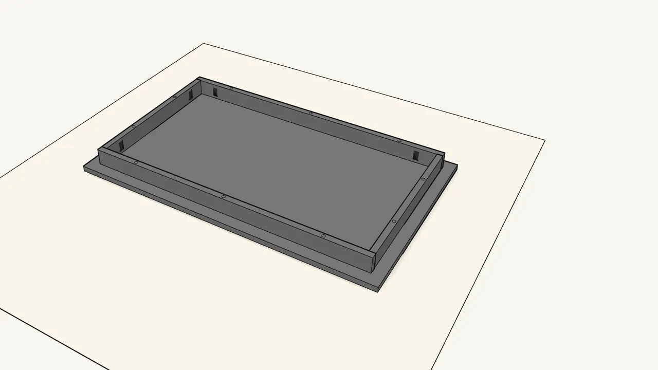 Step 2: Place the underframe on the underside of the tabletop. — IKEA SANDSBERG assembly