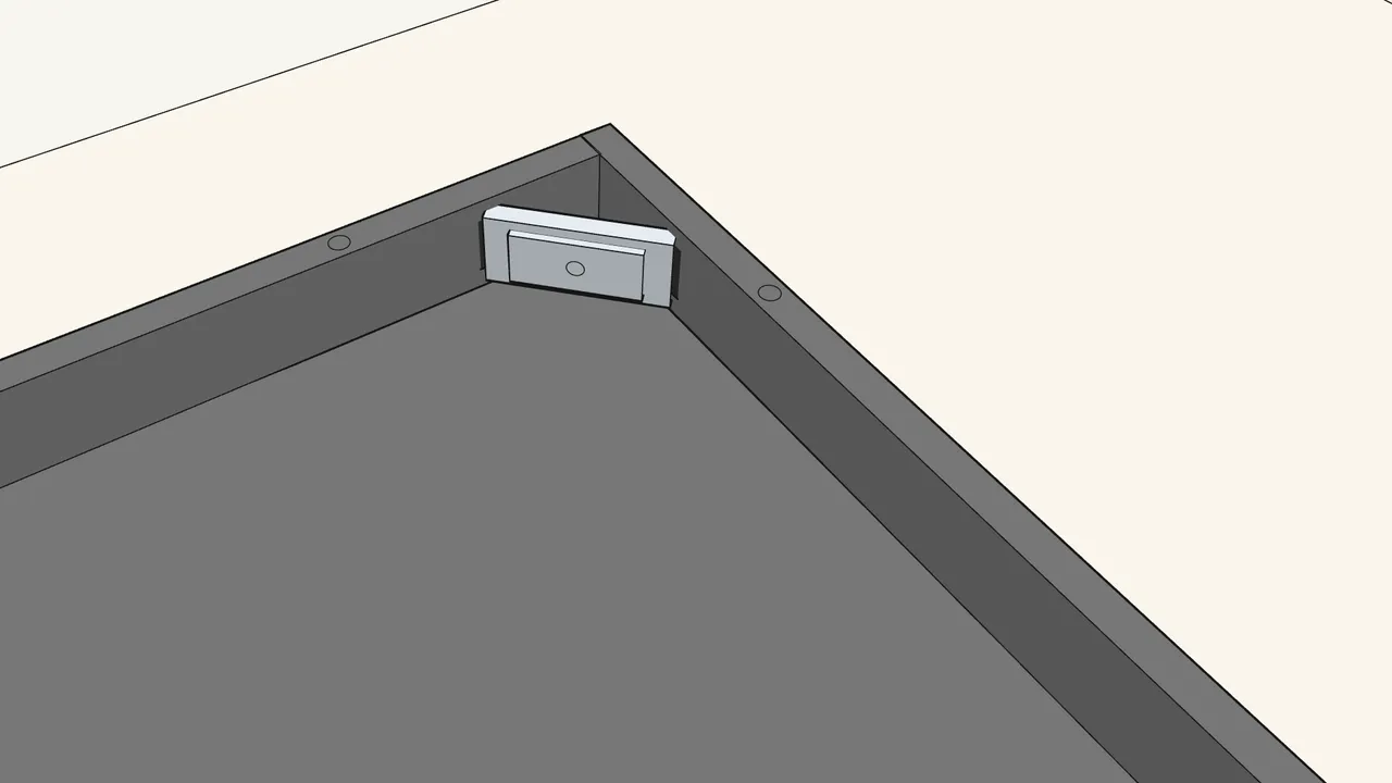 Step 3: Fit a corner bracket (131337) into the slots in a corner. — IKEA SANDSBERG assembly
