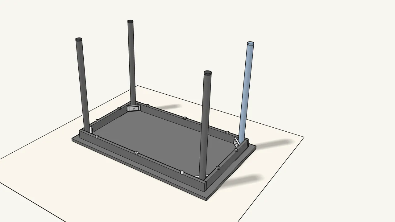 Step 6: Stand a leg in each corner of the frame. — IKEA SANDSBERG assembly