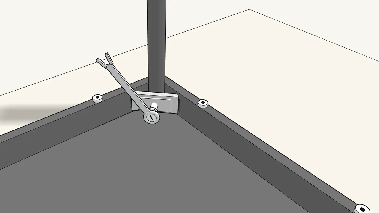 Step 8: Tighten all 4 bolts firmly with the ring end of the spanner. — IKEA SANDSBERG assembly