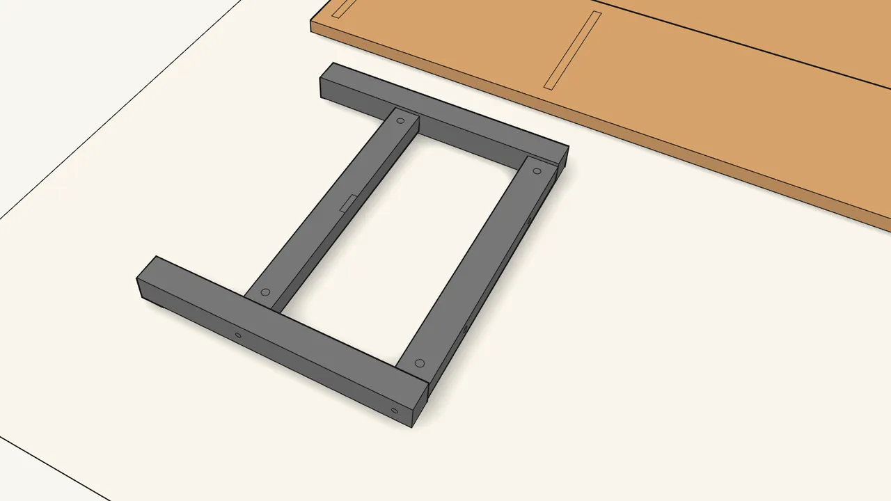 Step 5: Fit the two legs onto the rail ends. — IKEA SKOGSTA assembly