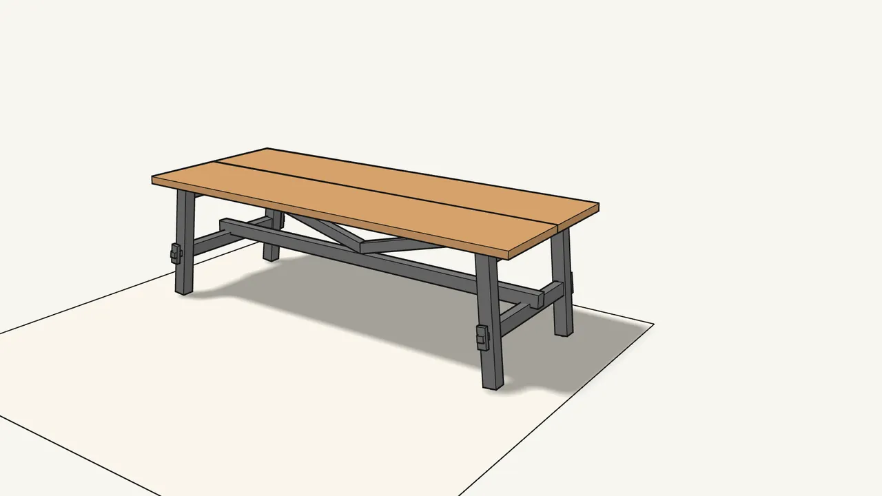 Step 20: Turn the table over — with two people. — IKEA SKOGSTA assembly