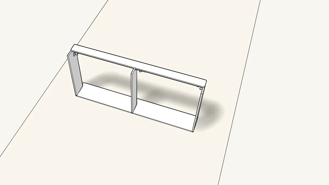 Step 14: Screw 4 cam bolts (118331) into the front board and fit it. — IKEA SLÄKT assembly