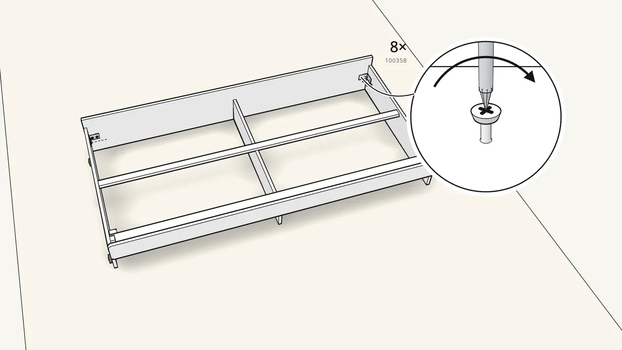 Step 17: Stand the unit up. Fix 2 corner brackets (157415). — IKEA SLÄKT assembly