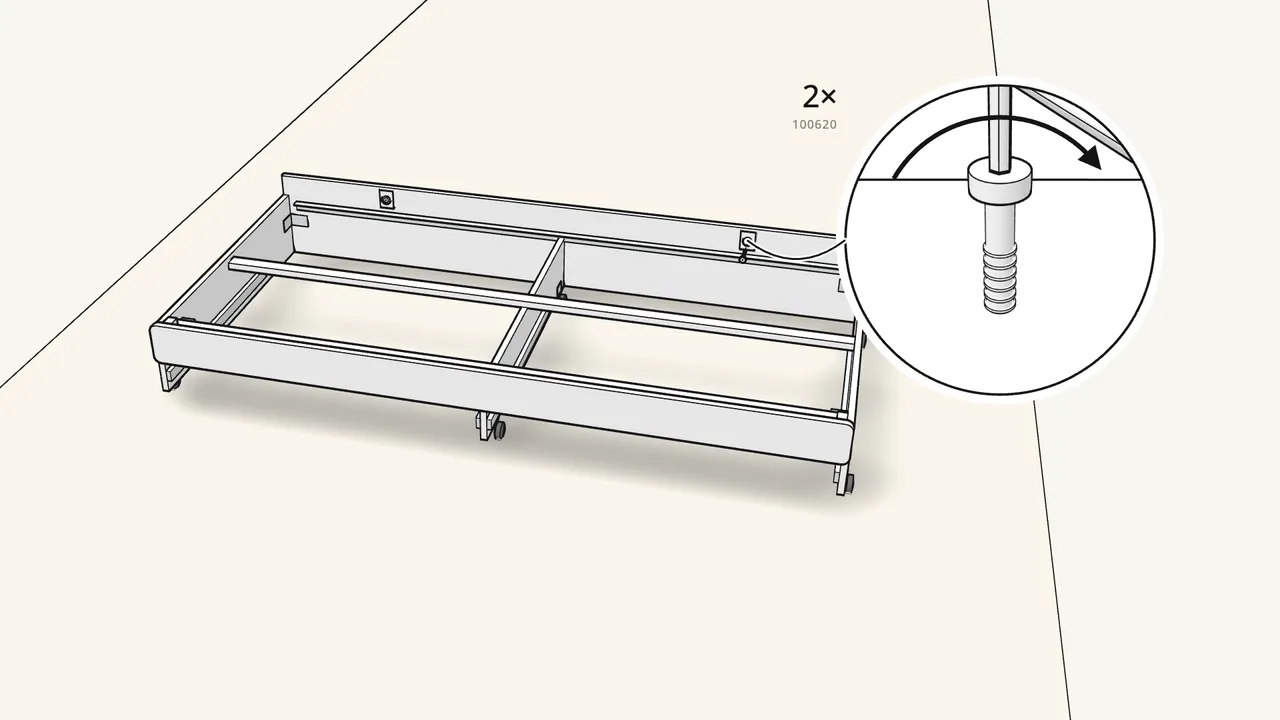 Step 20: Fit the 2 locks to the top of the back panel. — IKEA SLÄKT assembly