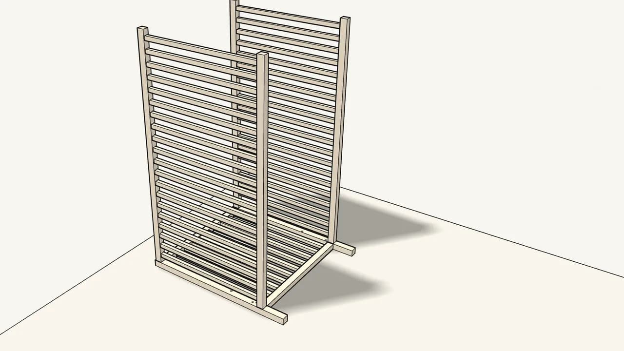 Step 5: Stand the frame on its end. — IKEA SNIGLAR assembly
