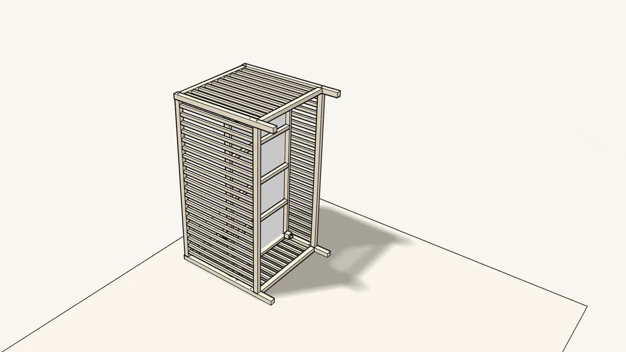 Step 7: Put the other end panel on top, onto the 2 upper arms. — IKEA SNIGLAR assembly