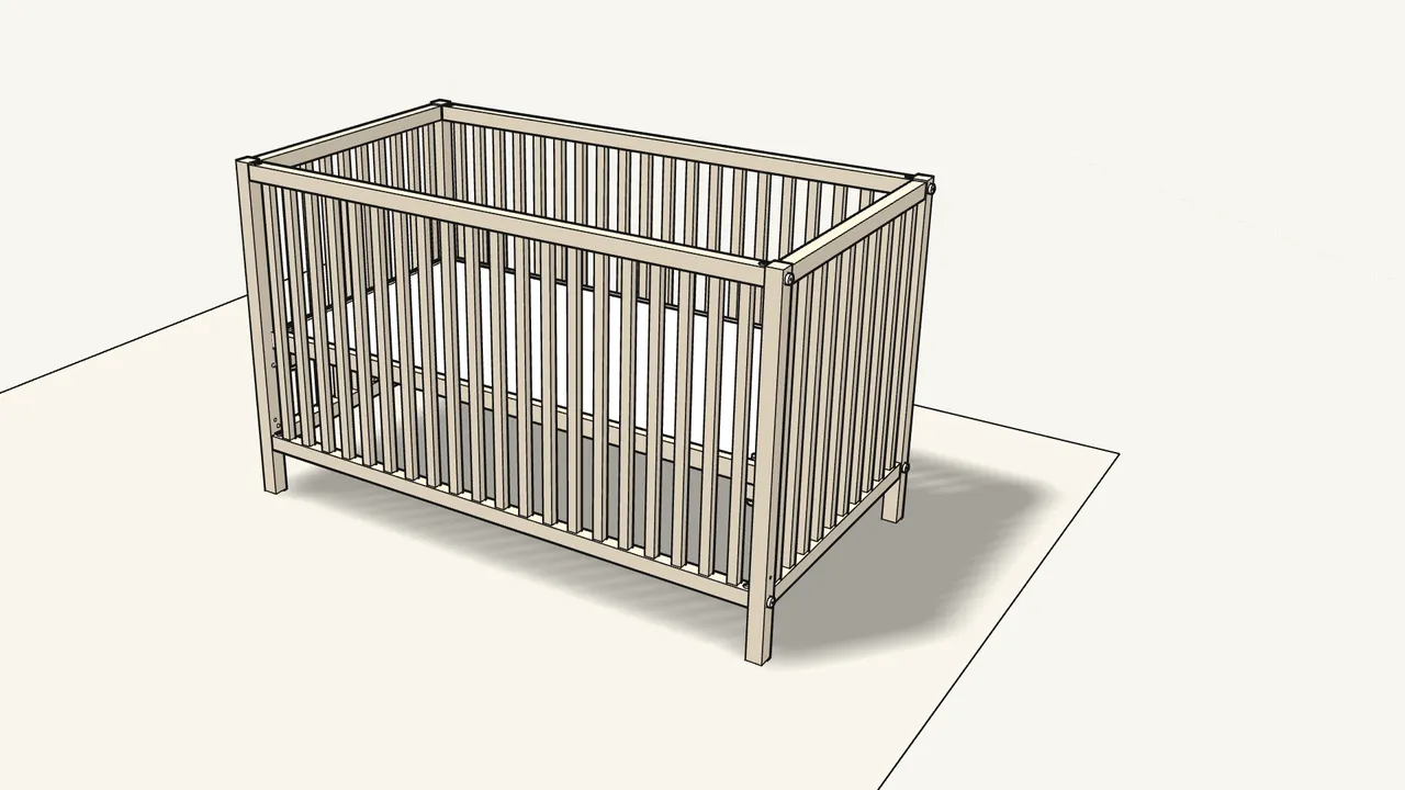 Step 9: Turn the crib upright. — IKEA SNIGLAR assembly