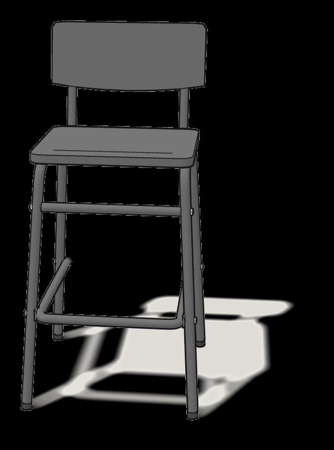 IKEA STIG Bar Stool with Backrest, assembled
