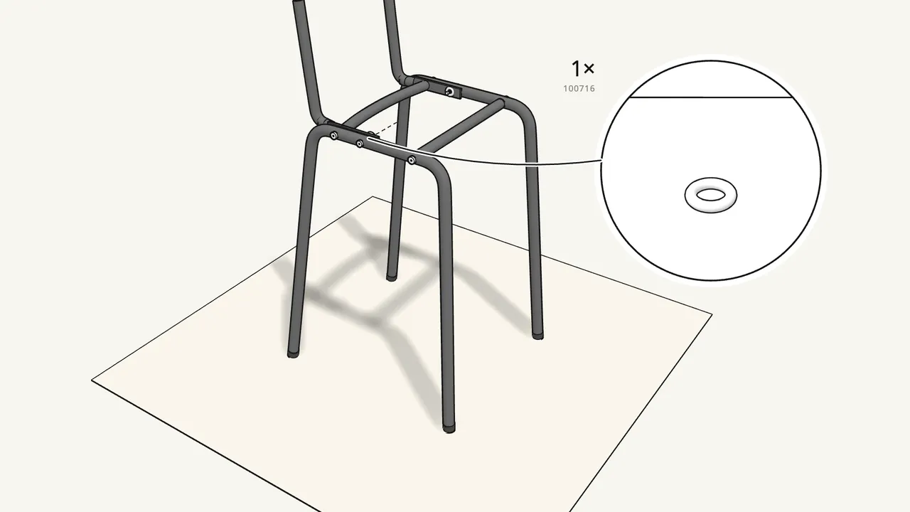 Step 6: Fix this upright with bolt 105105 and nut 100716. — IKEA STIG assembly