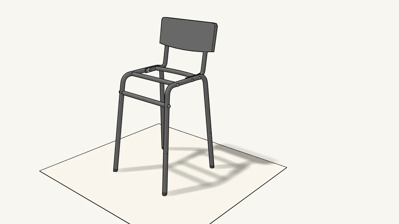 Step 8: Push the backrest down onto both uprights. — IKEA STIG assembly
