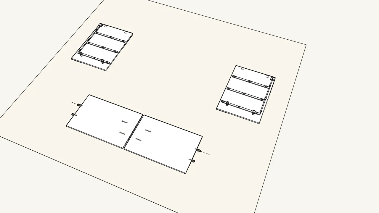 Step 2: Screw 4 cam bolts into the sides; push 8 dowels into the bottom panels. — IKEA STORKLINTA assembly