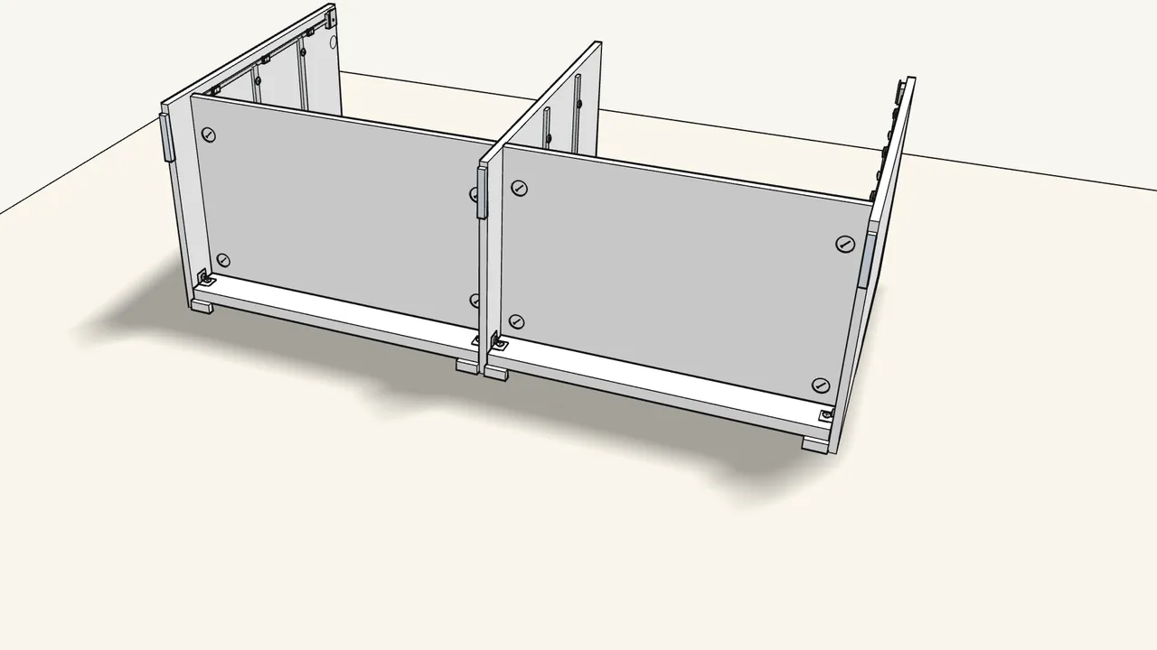 Step 9: Press in the 4 L-shaped feet (10101849) and 3 straight ones (158568). — IKEA STORKLINTA assembly