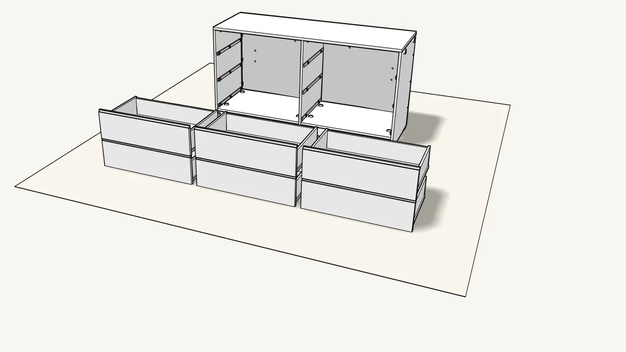 Step 26: Build the other 5 drawers the same way. — IKEA STORKLINTA assembly